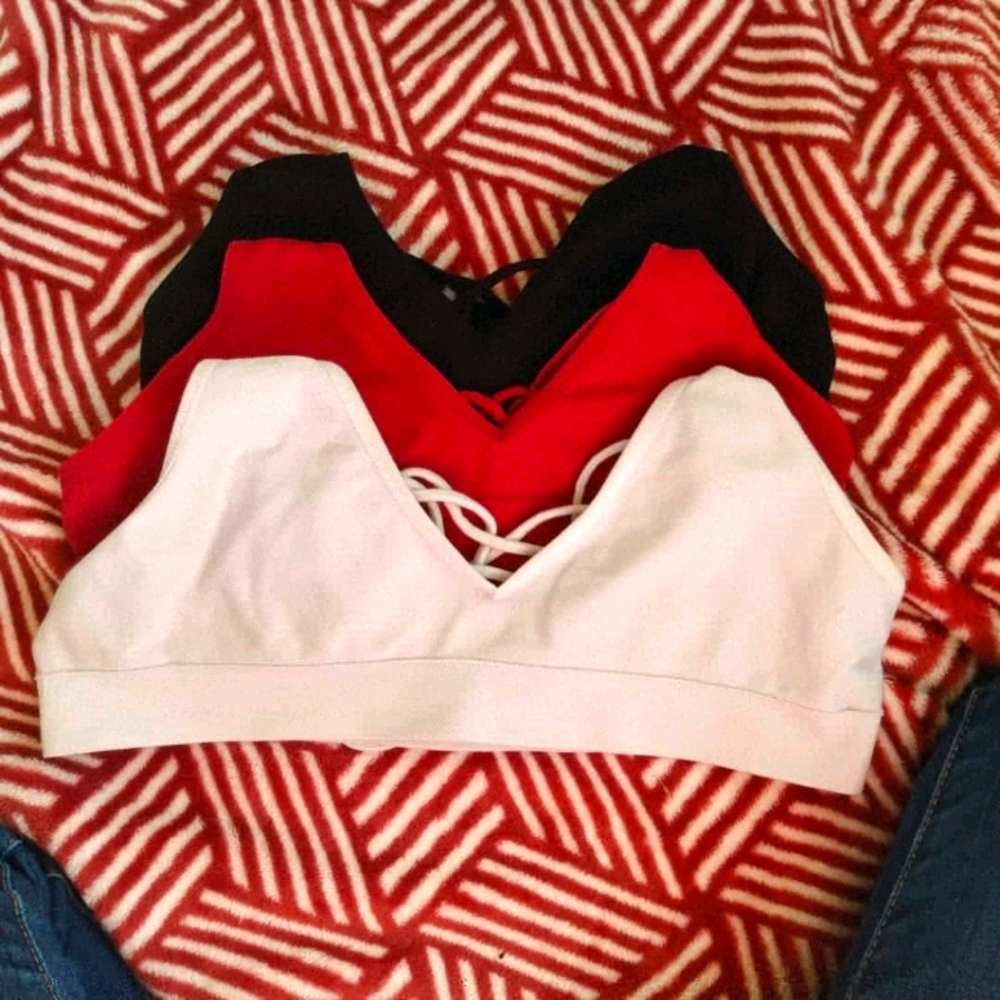Black white and red bralettes price for all or lmk